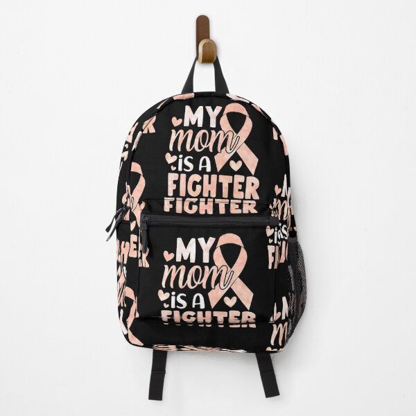Item preview, My Mom Is A Fighter Uterine Cancer Awareness Peach Ribbon designed and sold by Zurickdesigns.