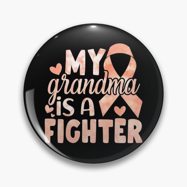 Item preview, My Grandma Is A Fighter Uterine Cancer Awareness Peach Ribbon designed and sold by Zurickdesigns.