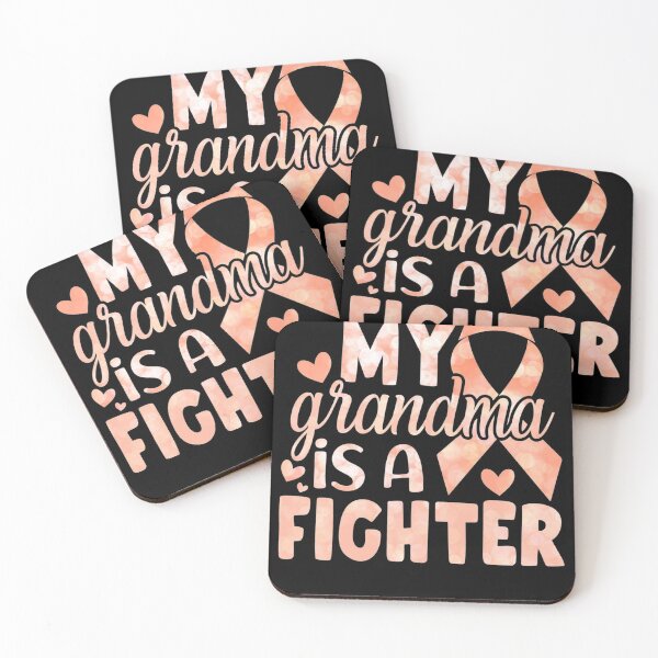 Item preview, My Grandma Is A Fighter Uterine Cancer Awareness Peach Ribbon designed and sold by Zurickdesigns.