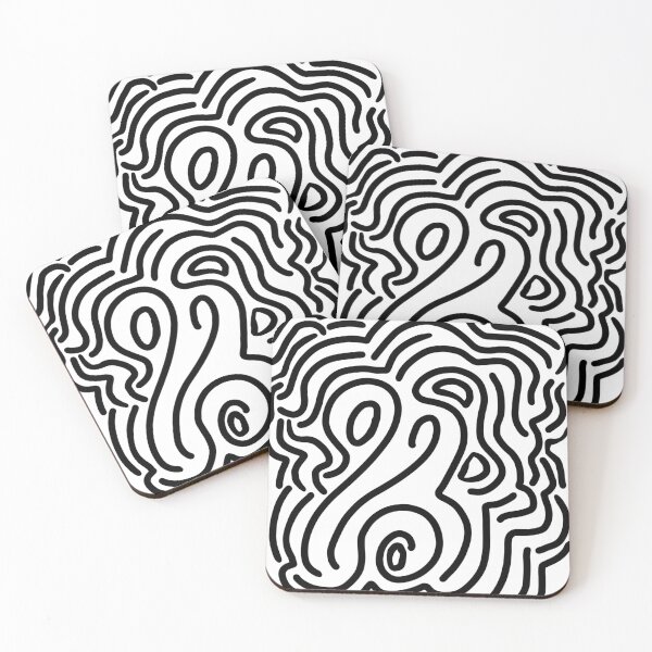 Item preview, Abstract Black White Line Art Doodle designed and sold by wordznart.