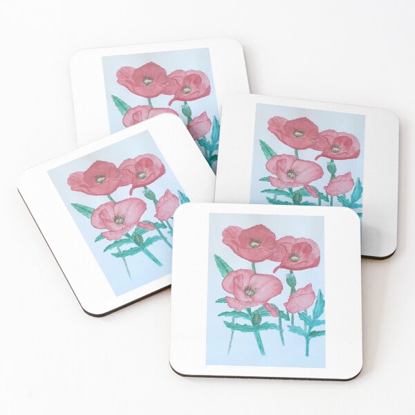 Item preview, Red Poppies watercolour designed and sold by Wyverntales.