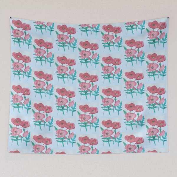 Item preview, Red Poppies watercolour designed and sold by Wyverntales.