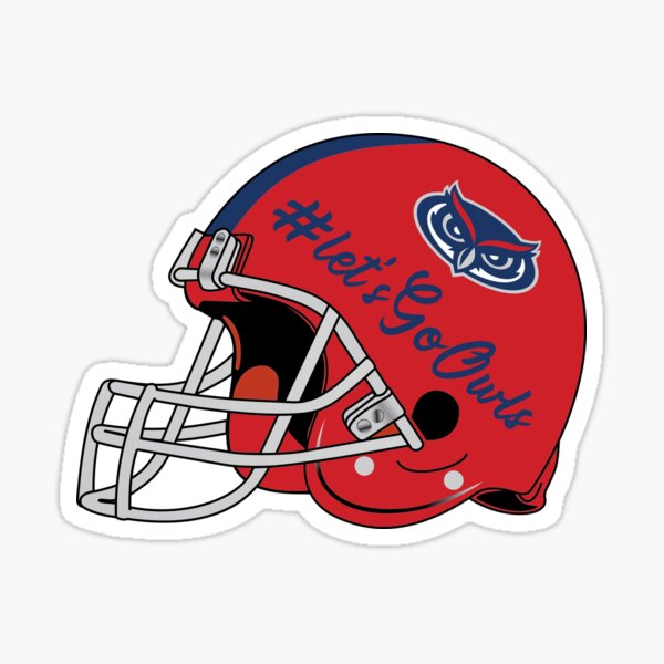 Item preview, Let's Go Owls FAU Football Helmet designed and sold by C·REBRAL Labs.