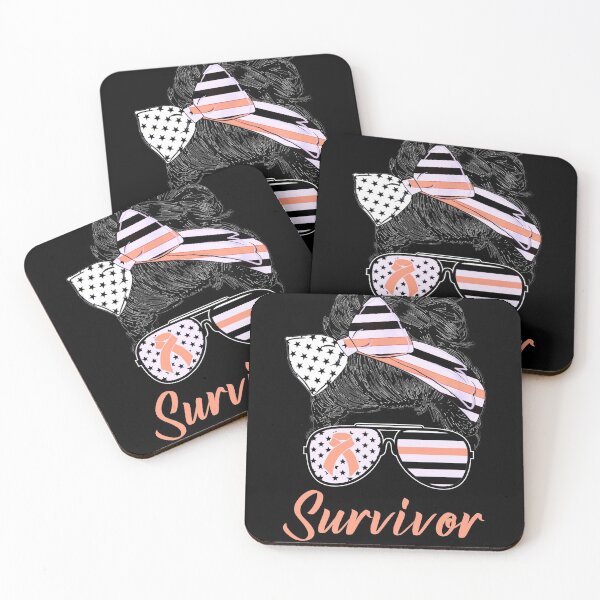 Item preview, Messy Bun Survivor Uterine Cancer Awareness Peach Ribbon designed and sold by Zurickdesigns.