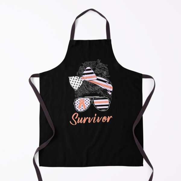 Item preview, Messy Bun Survivor Uterine Cancer Awareness Peach Ribbon designed and sold by Zurickdesigns.