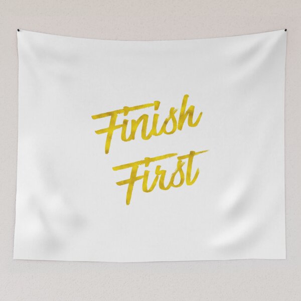 Item preview, Finish First Gold Faux Foil Motivational Metallic Glitter Quote Isolated designed and sold by SilverSpiral.