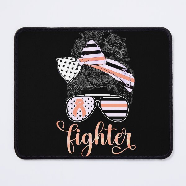 Item preview, Messy Bun Fighter Uterine Cancer Awareness Peach Ribbon designed and sold by Zurickdesigns.