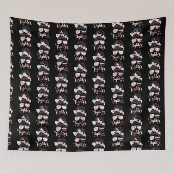 Item preview, Messy Bun Fighter Uterine Cancer Awareness Peach Ribbon designed and sold by Zurickdesigns.