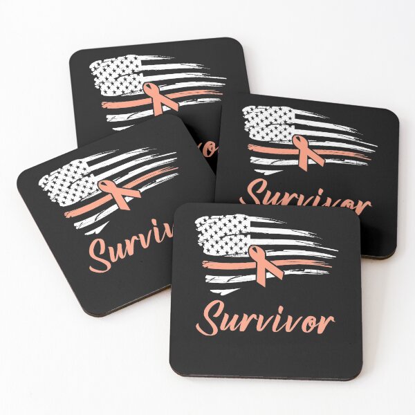 Item preview, Patriotic Uterine Cancer Awareness Peach Ribbon designed and sold by Zurickdesigns.