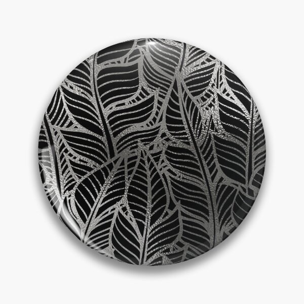 Item preview, Art Deco (Faux) Silver And Black Leaf Pattern designed and sold by DEC02.