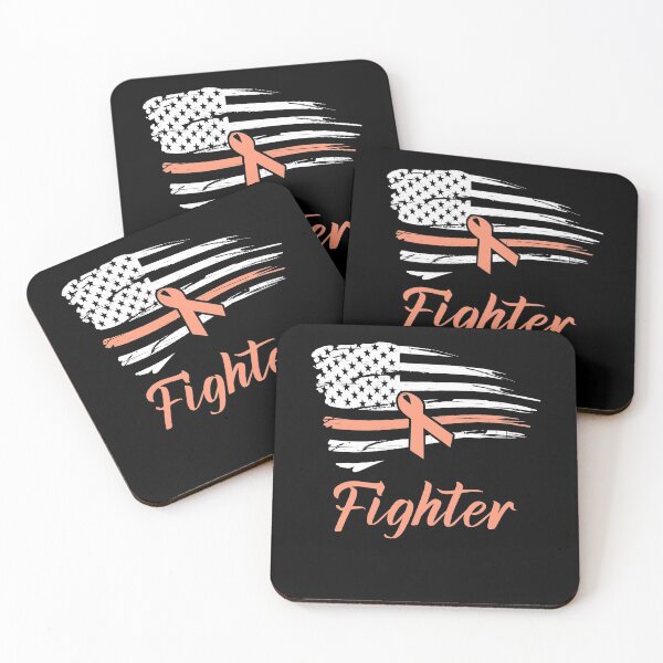 Item preview, Patriotic Fighter Uterine Cancer Awareness Peach Ribbon designed and sold by Zurickdesigns.