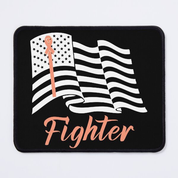 Item preview, Patriotic Fighter Uterine Cancer Awareness Peach Ribbon designed and sold by Zurickdesigns.