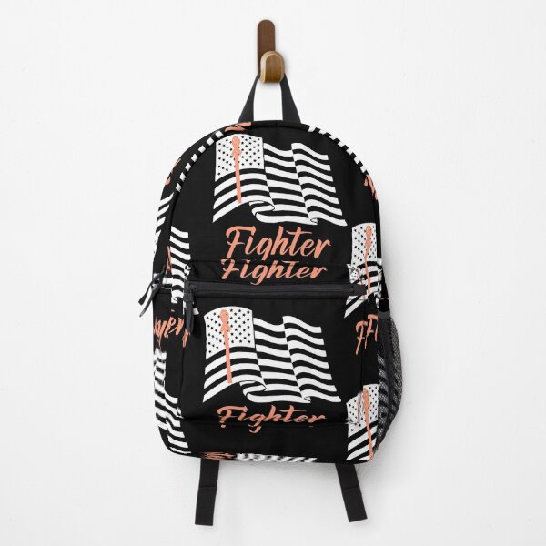Item preview, Patriotic Fighter Uterine Cancer Awareness Peach Ribbon designed and sold by Zurickdesigns.