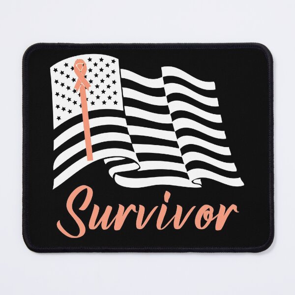 Item preview, Patriotic Survivor Uterine Cancer Awareness Peach Ribbon designed and sold by Zurickdesigns.