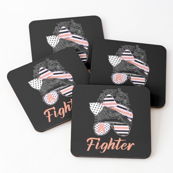 Item preview, Messy Bun Fighter Uterine Cancer Awareness Peach Ribbon designed and sold by Zurickdesigns.