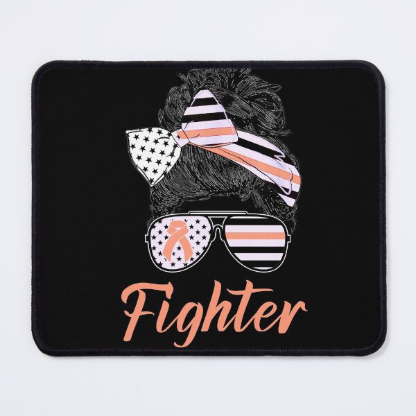 Item preview, Messy Bun Fighter Uterine Cancer Awareness Peach Ribbon designed and sold by Zurickdesigns.