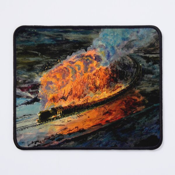 Item preview, Sandaoling Sparkling Night Steam Train  (Acrylic Painting) designed and sold by wildrooster4fun.