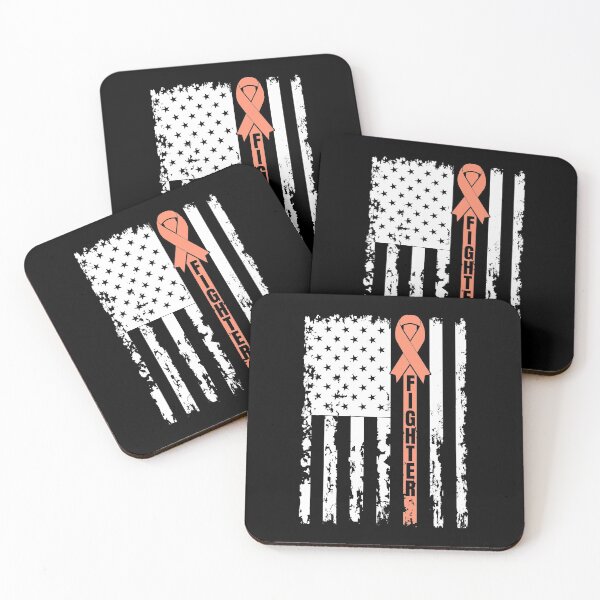 Item preview, Patriotic Fighter Uterine Cancer Awareness Peach Ribbon designed and sold by Zurickdesigns.