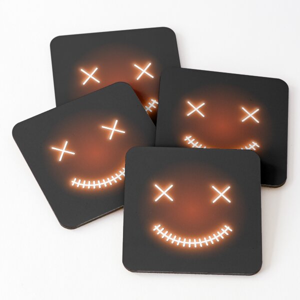 Item preview, Orange neon stitch face designed and sold by Pear Tree Studio.