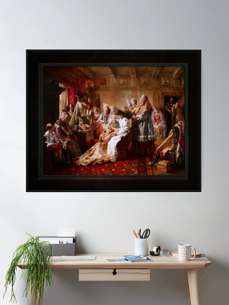 The Russian Brides Attire by Konstantin Makovsky - The Big Day 2 The Russian Brides Attire by Konstantin Makovsky Classical Xzendor7 Old Masters Reproductions Wall Decor Poster Art Print