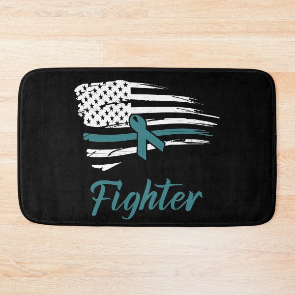 Item preview, Patriotic Fighter Cervical Cancer Awareness Teal Ribbon designed and sold by Zurickdesigns.