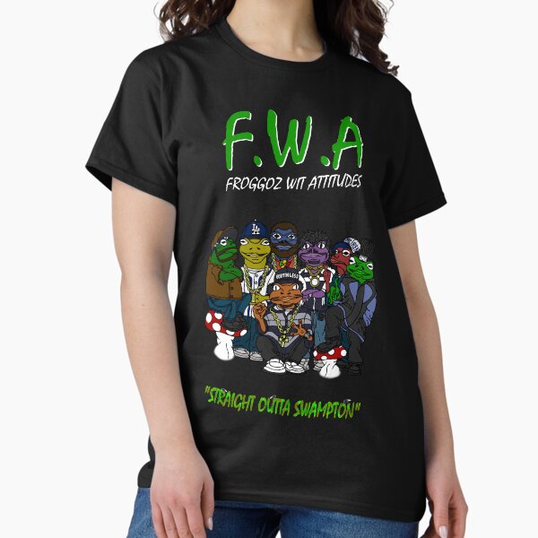 Vista previa del artículo con la obra «F.W.A - Straight Outta Swampton (Grupo y logotipo)», diseñado y vendido por Jesse Slamwhorella.
