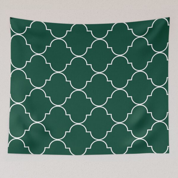 Item preview, Green with White Quatrefoil Pattern designed and sold by Gsallicat.