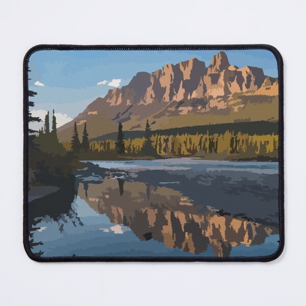 Item preview, Castle Mountain Water Reflection Digital Painting designed and sold by Positive Lad.