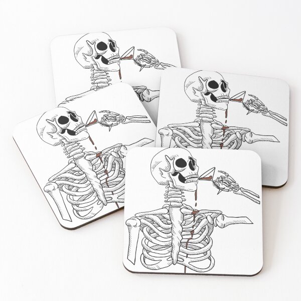Item preview, Drinking skeleton designed and sold by joellesartshop.