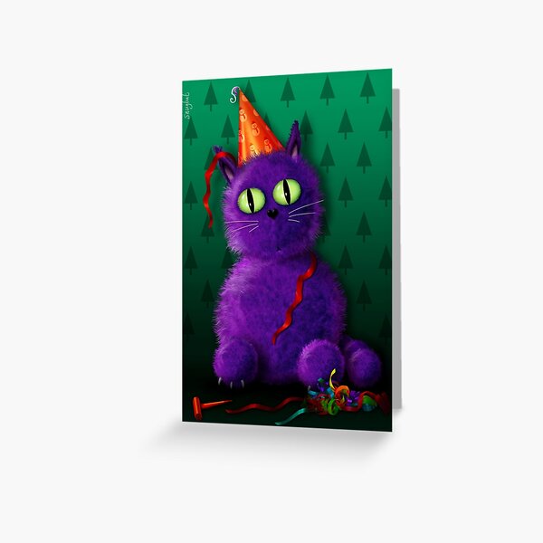 XMAS FLUFFCAT FESTIVE CHRISTMAS Greeting Card