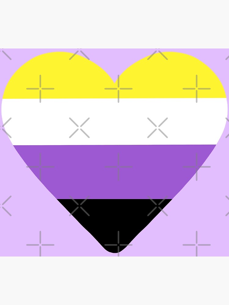Non Binary Pride Flag Heart Poster By Nyxfn Redbubble