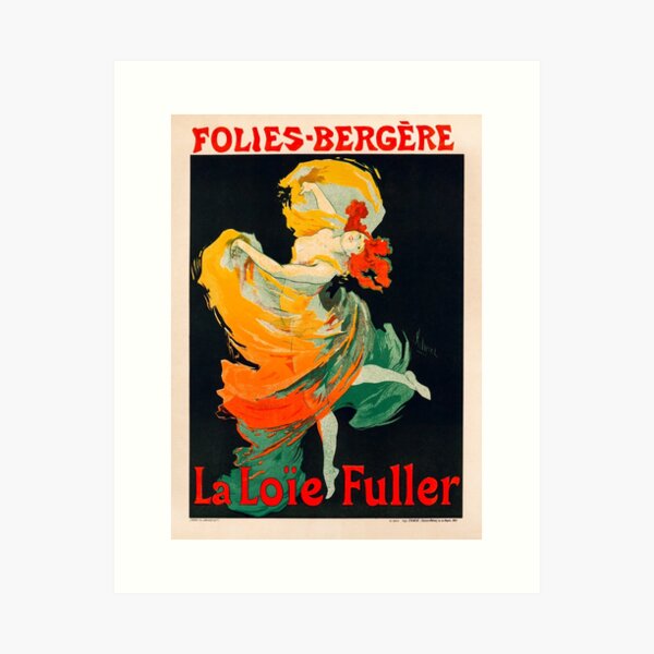 Item preview, 1897 Vintage Poster - Folies Bergere: Loie Fuller - Jules Chéret designed and sold by Gin  Neko.