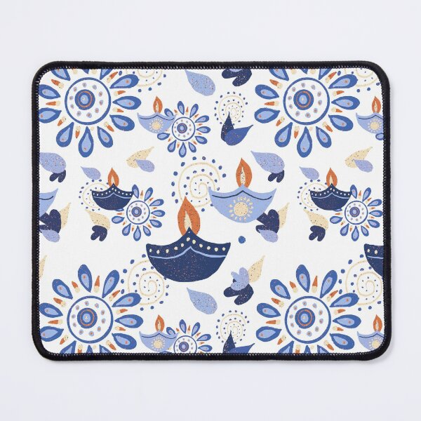 Item preview, Blue Diwali diya pattern designed and sold by Home Cyn Home.