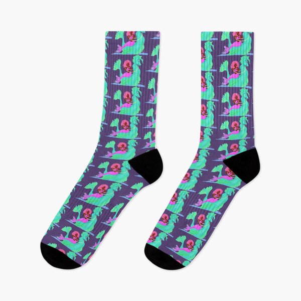 Item preview, Curvy Cute Pink Afro Mermaid Riding Green Seahorse  designed and sold by Patricia Grannum.