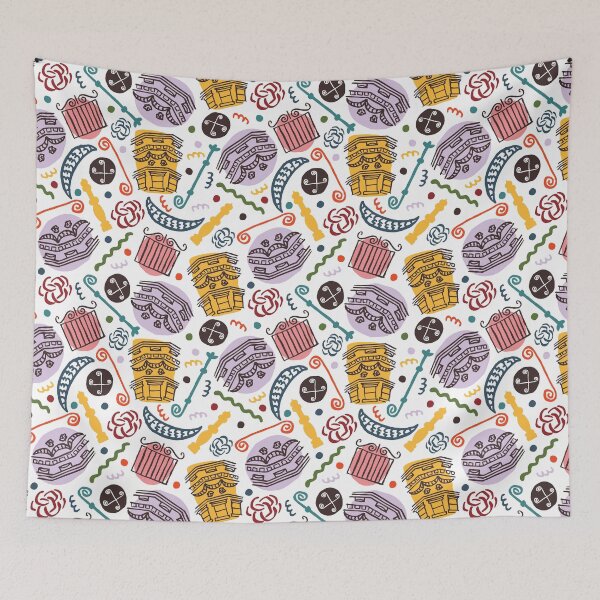 Item preview, "Brownstone Brooklyn" Designer 1980s Memphis Style Colorful Watercolor Print designed and sold by victoriabdesign.