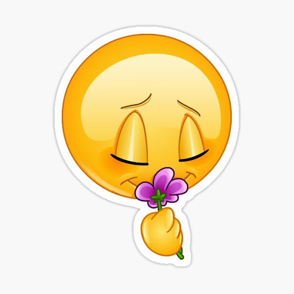 Emoticon Smelling A Flower Royalty Free SVG, Cliparts,, 46% OFF