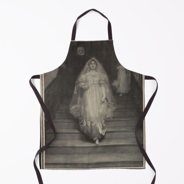 Item preview, Eerie Black & White Vintage Bride Illustration  designed and sold by Bellathewilde.