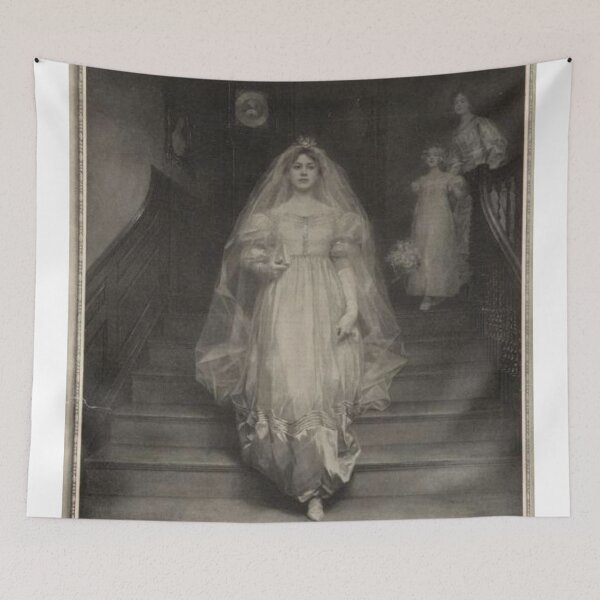 Item preview, Eerie Black & White Vintage Bride Illustration  designed and sold by Bellathewilde.