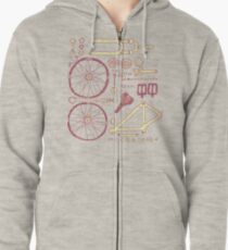 Bicycle Parts Zipped Hoodie