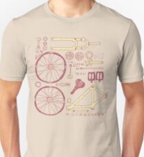 Camiseta unisex Partes de la bicicleta
