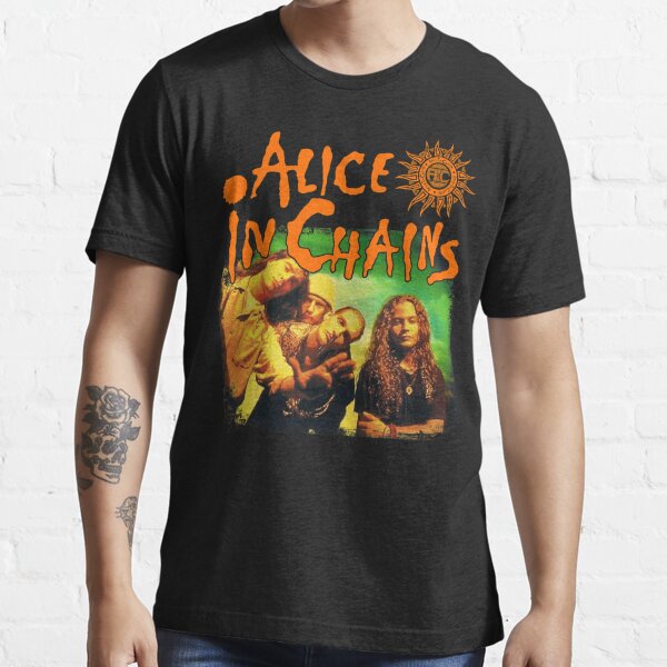 Womens Navel Short Sleeve T-Shirt Alice in Chains Unique Retro Design Black 