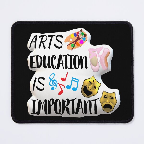 Item preview, Arts Education Is Important with Artist Paint Palette, Ballet Shoes, Drama Masks and Music Notes (Shaped Background) designed and sold by ArtByLM.