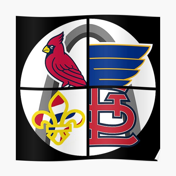 St. Louis Sports Teams Poster, St. Louis Cardinals St. Louis Blues Poster