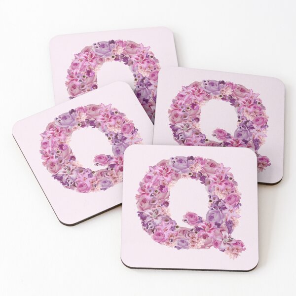 Item preview, Letter Q | Pink Flower Pattern | Letter Art | Typography designed and sold by hayleylauren.