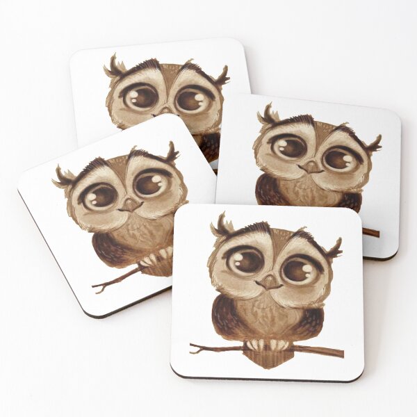 Item preview, Big Eyes Owl Sitting On A Branch designed and sold by Rowena Jones.