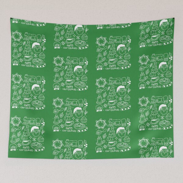 Item preview, Hygge Christmas With Santa White Green designed and sold by Ashberry2.