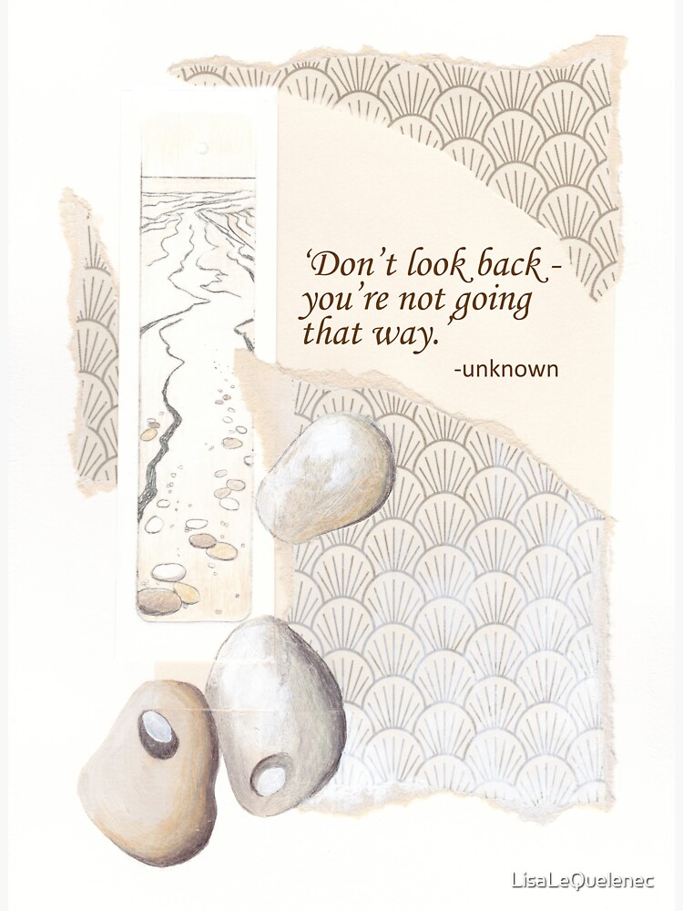 Thumbnail 3 of 3, Sticker, 'Don't look back you aren't going that way' quote designed and sold by LisaLeQuelenec.