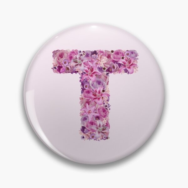 Item preview, Letter T | Pink Flower Pattern | Letter Art | Typography designed and sold by hayleylauren.