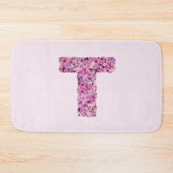 Item preview, Letter T | Pink Flower Pattern | Letter Art | Typography designed and sold by hayleylauren.