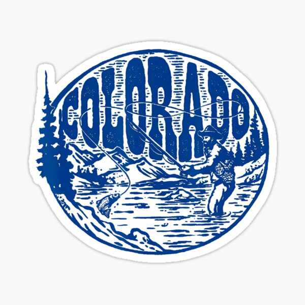 "Colorado Vintage Fly Fishing Retro Trout Stream Outdoor " Sticker for